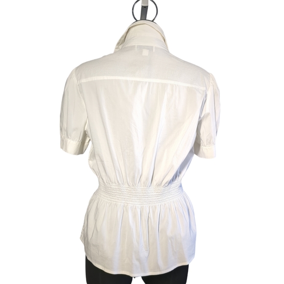 PULI White Short Sleeve Designer Blouse Size L - Picture 7 of 16